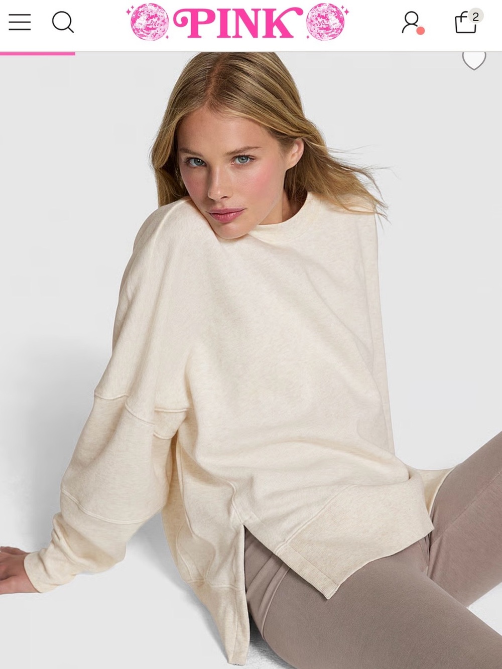 Victorias secret pink Cream Sweater